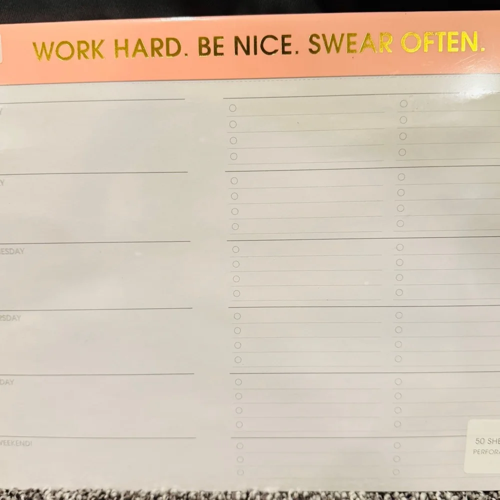 Chez Gagné Weekly Planner Pad Pink